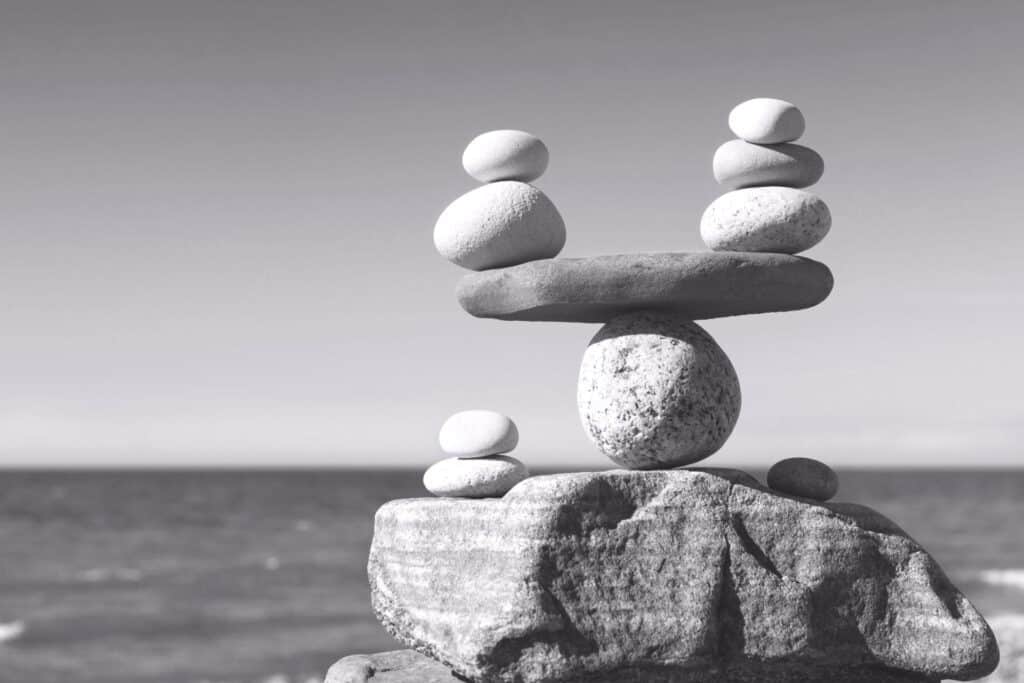 Auxentum-Hållbarhet Balansbild med stenar
